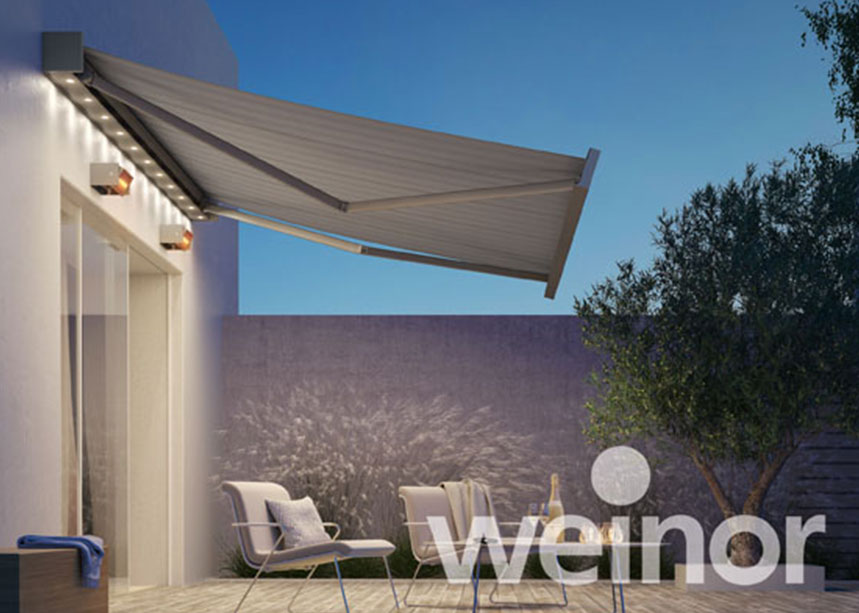 Weinor zonnescherm met LED-verlichting